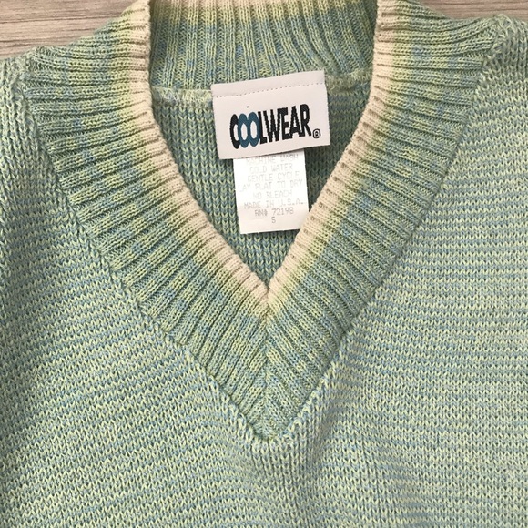 Vintage 90s Green Girl’s Knit Sweater Vest, Small, Back To School, Clueless Vest - Picture 5 of 7